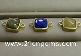 NGC5995 11*11mm square mixed gemstone connectors wholesale
