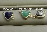 NGC5996 11*11mm triangle mixed gemstone connectors wholesale