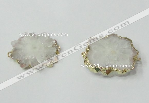 NGC600 15*20mm - 30*35mm freeform druzy agate connectors wholesale
