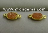 NGC6020 5*8mm oval plated druzy agate connectors wholesale