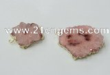 NGC603 15*20mm - 30*35mm freeform druzy agate connectors wholesale