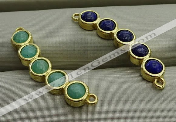 NGC6034 6*30mm mixed gemstone connectors wholesale