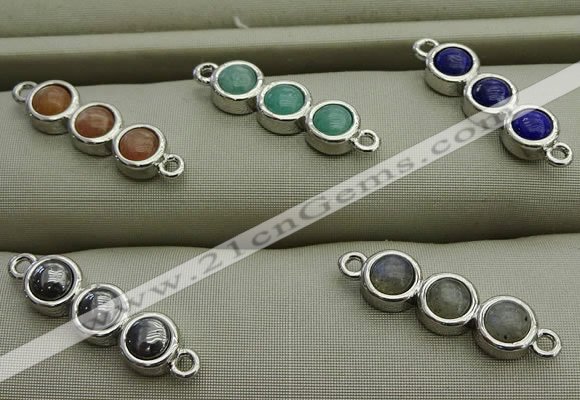 NGC6036 6*18mm mixed gemstone connectors wholesale