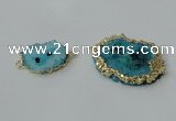 NGC604 15*20mm - 30*35mm freeform druzy agate connectors wholesale