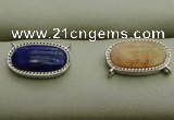 NGC6041 10*16mm oval mixed gemstone connectors wholesale