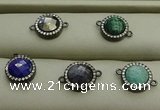 NGC6053 11mm coin mixed gemstone connectors wholesale