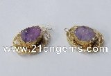 NGC610 22*30mm - 25*35mm freeform druzy agate connectors wholesale