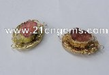 NGC611 22*30mm - 25*35mm freeform druzy agate connectors wholesale