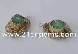 NGC613 22*30mm - 25*35mm freeform druzy agate connectors wholesale