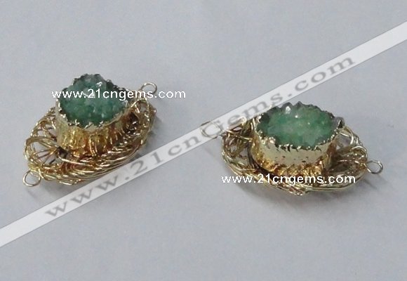 NGC613 22*30mm - 25*35mm freeform druzy agate connectors wholesale