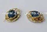 NGC614 22*30mm - 25*35mm freeform druzy agate connectors wholesale