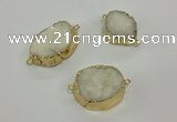 NGC618 15*20mm - 30*40mm freeform druzy agate connectors wholesale