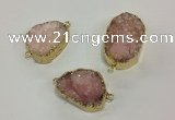 NGC620 15*20mm - 30*40mm freeform druzy agate connectors wholesale