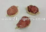 NGC621 15*20mm - 30*40mm freeform druzy agate connectors wholesale