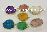 NGC625 15*20mm - 30*40mm freeform druzy agate connectors wholesale