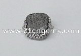 NGC630 24*25mm - 26*28mm freeform plated druzy agate connectors