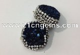 NGC631 24*25mm - 26*28mm freeform plated druzy agate connectors