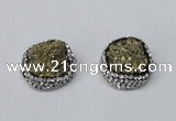 NGC633 24*25mm - 26*28mm freeform plated druzy agate connectors