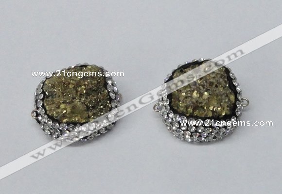 NGC633 24*25mm - 26*28mm freeform plated druzy agate connectors