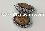 NGC636 20*28mm - 25*30mm freeform plated druzy agate connectors