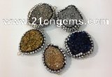 NGC638 20*28mm - 25*30mm freeform plated druzy agate connectors