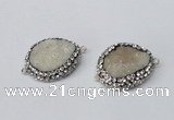 NGC639 20*28mm - 25*30mm freeform plated druzy agate connectors