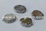 NGC640 20*28mm - 25*30mm freeform plated druzy agate connectors