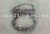 NGC645 20*30mm - 25*35mm freeform druzy agate connectors wholesale