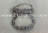 NGC645 20*30mm - 25*35mm freeform druzy agate connectors wholesale