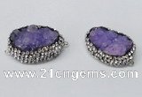 NGC646 20*30mm - 25*35mm freeform druzy agate connectors wholesale