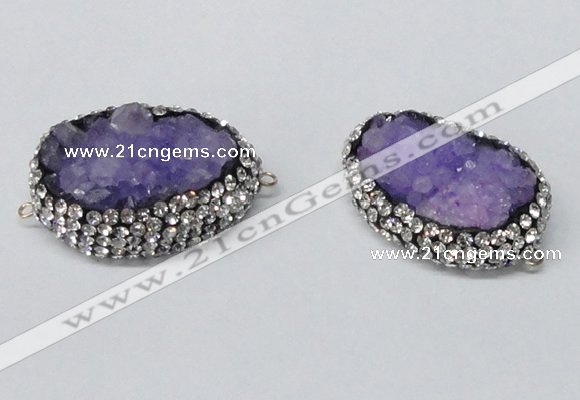 NGC646 20*30mm - 25*35mm freeform druzy agate connectors wholesale