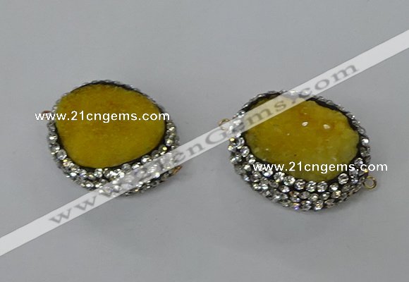 NGC647 20*30mm - 25*35mm freeform druzy agate connectors wholesale