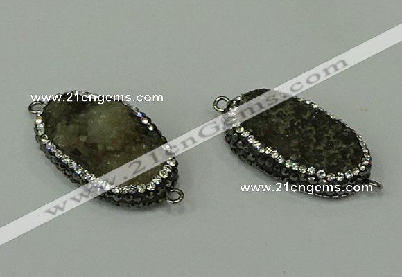 NGC6501 20*35mm freeform druzy agate connectors wholesale