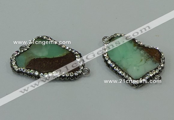 NGC6503 18*25mm - 20*35mm freeform australia chrysoprase connectors