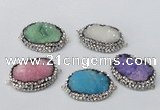 NGC651 20*30mm - 25*35mm freeform druzy agate connectors wholesale