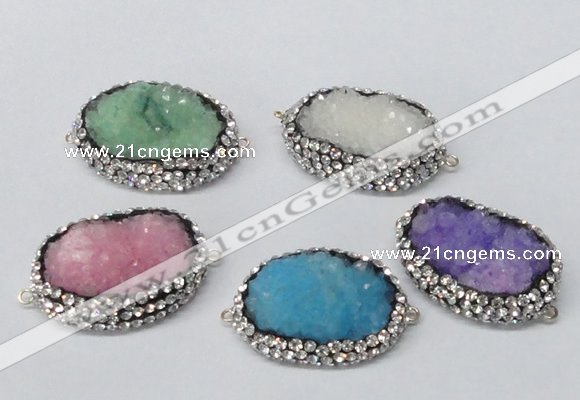 NGC651 20*30mm - 25*35mm freeform druzy agate connectors wholesale