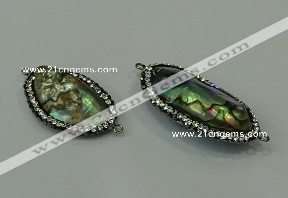 NGC6513 18*25mm - 20*35mm freeform abalone shell connectors