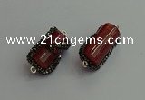 NGC6523 12*25mm tube agate gemstone connectors wholesale