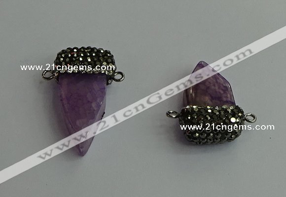 NGC6531 15*30mm - 20*40mm arrowhead agate gemstone connectors