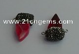 NGC6532 15*30mm - 20*40mm arrowhead agate gemstone connectors