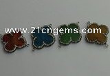 NGC6545 35*35mm flower agate gemstone connectors wholesale