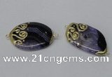 NGC655 20*30mm - 30*40mm freeform druzy agate connectors wholesale