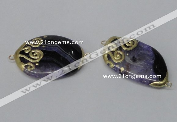 NGC655 20*30mm - 30*40mm freeform druzy agate connectors wholesale