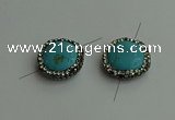 NGC6552 18mm flat round turquoise connectors wholesale