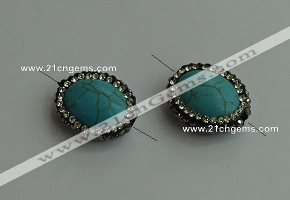 NGC6554 16*20mm oval turquoise connectors wholesale