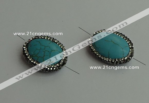 NGC6555 20*25mm oval turquoise connectors wholesale