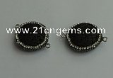 NGC6578 22mm - 25mm flat round lava connectors wholesale