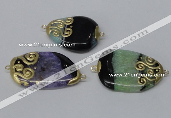 NGC659 20*30mm - 30*40mm freeform druzy agate connectors wholesale