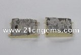 NGC661 25*30mm - 30*40mm rectangle druzy agate connectors wholesale