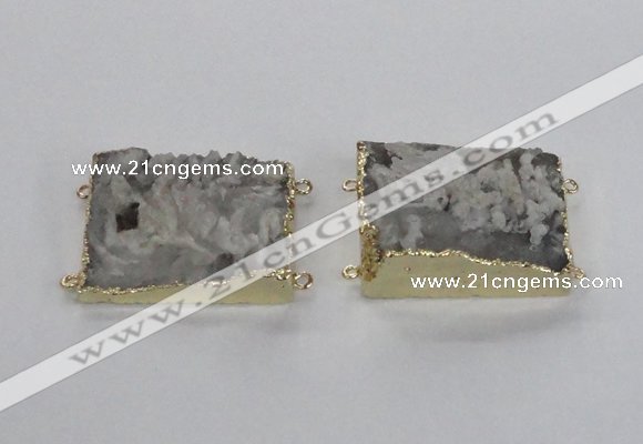 NGC661 25*30mm - 30*40mm rectangle druzy agate connectors wholesale